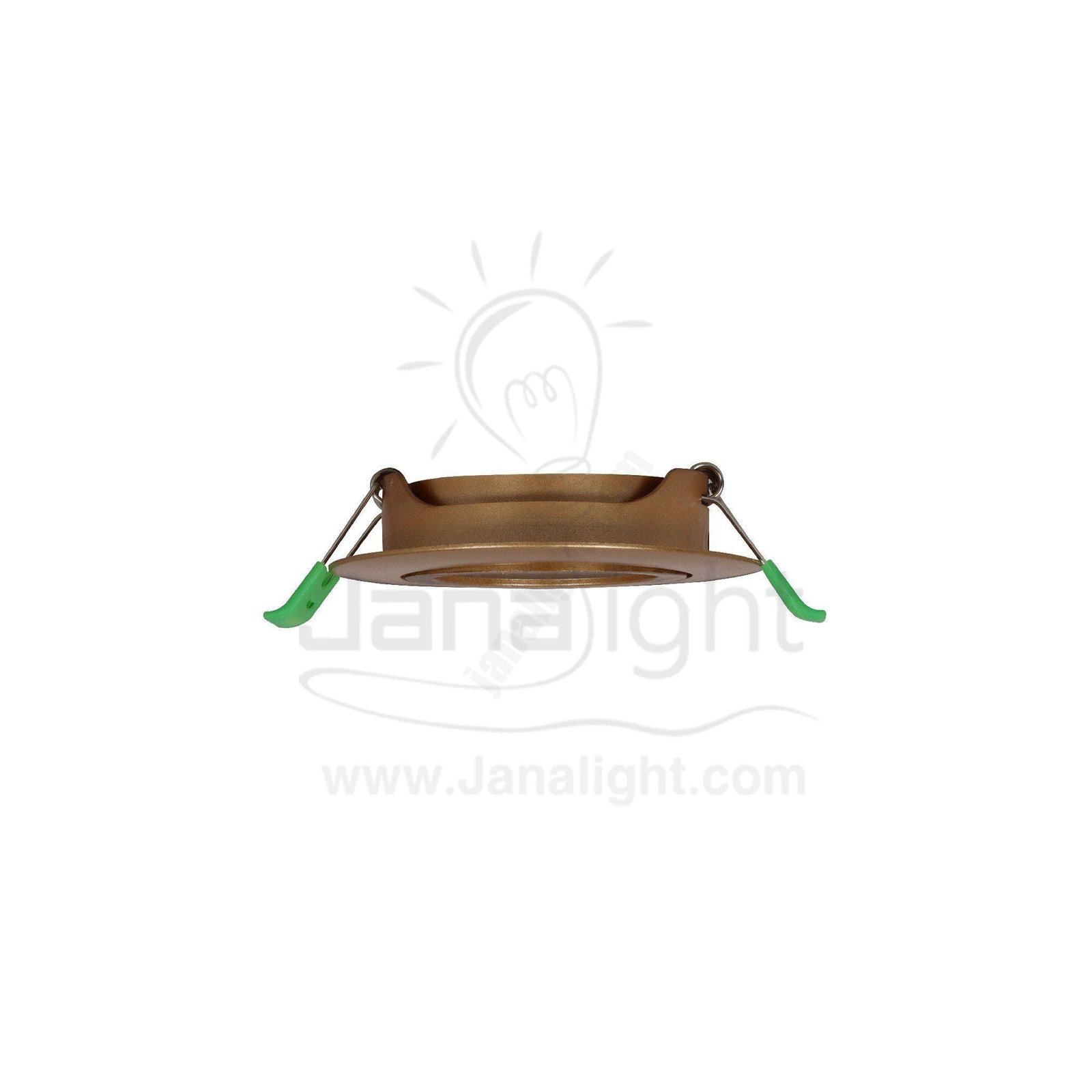 سبوت لايت فارغ متحرك مسطح مدور بلاستك ذهبي مط جنى لايت JN403 single round matt gold Spotlight frame